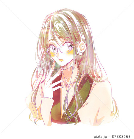 眼鏡をかけた小動物系女子 春のイラスト素材 眼鏡をかけた小動物系女子 春のイラスト素材