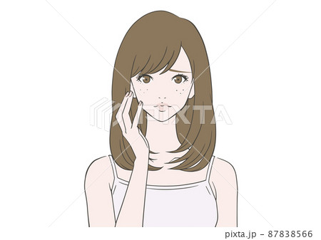そばかすに悩む女性 87838566