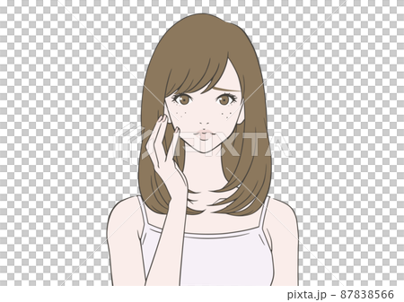 そばかすに悩む女性 87838566