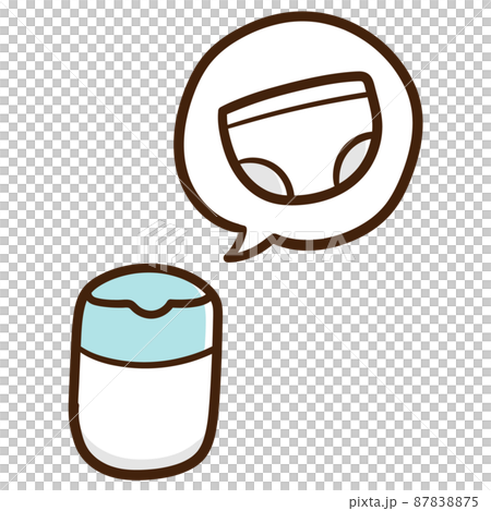 オムツ専用ゴミ箱のかわいい手書き風イラスト 87838875