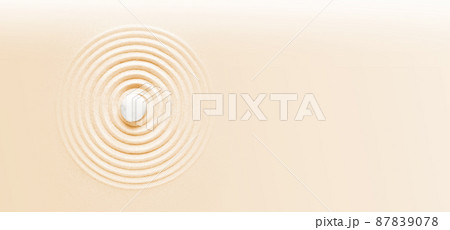 Zen japanese garden background top view. Horizontal banner Zen japanese garden background top view. Horizontal banner 87839078