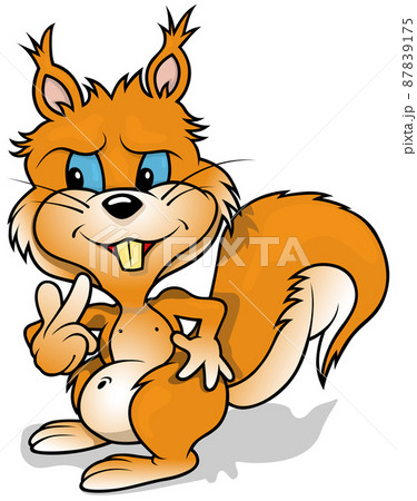 Orange Squirrel with Blue Eyes 87839175