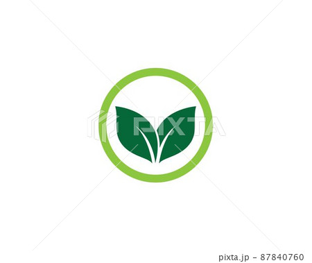 Leaf symbol vector icon 87840760