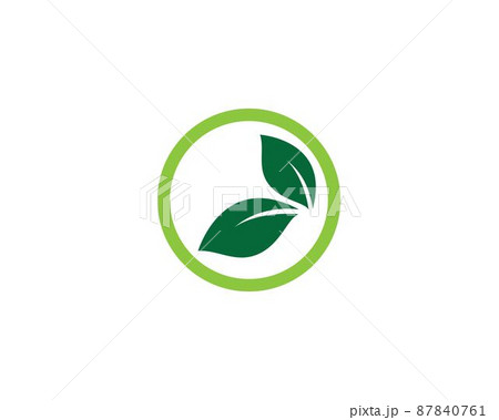Leaf symbol vector icon 87840761