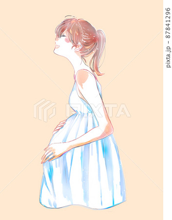 Gentle Pregnant Woman Stock Illustration