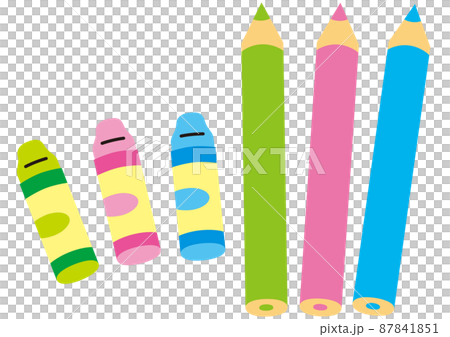 クレヨン,色鉛筆,文具,描く,色,配色,文房具,お絵描き,パステル,シンプル,ぬりえ,アイコン 87841851