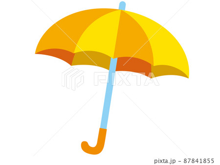 傘,雨傘,ビニール傘,雨,梅雨,雨天,天気,学校,道具,挿絵,黄色,雨具,アンブレラ,パラソル 87841855