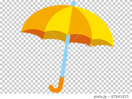 傘,雨傘,ビニール傘,雨,梅雨,雨天,天気,学校,道具,挿絵,黄色,雨具,アンブレラ,パラソル 87841855