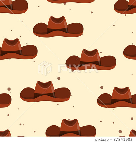 Seamless pattern with Cowboy hat on color... - Stock Illustration  [87841902] - PIXTA