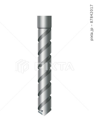Drill bit of steel or other metal twist shape. Professional nozzle for drill hammer or screwdriver. Vector icon isolated on white background Drill bit of steel or other metal twist shape. Professional nozzle for drill hammer or screwdriver. Vector icon isolated on white background 87842017