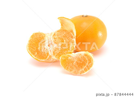 Japanese mandarin orange isolated on white background Japanese mandarin orange isolated on white background 87844444