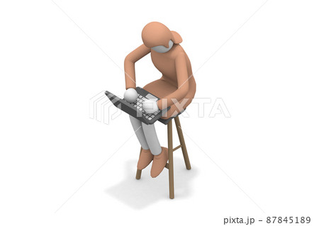 自由なスタイルで仕事をする。日常のパソコン業務を進める。パソコンで連絡する。パソコンを使った仕事。 87845189