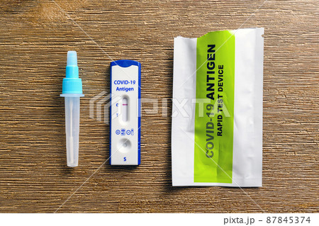 COVID-19 rapid antigen test showing negative 87845374