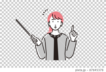 Business person woman with a person pointer Business person woman with a person pointer 87845378