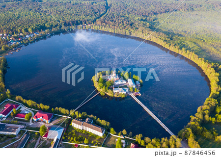 Aerial view of Holy-Vvedensky nunnery at Vladimir region. Aerial view of Holy-Vvedensky nunnery at Vladimir region. 87846456