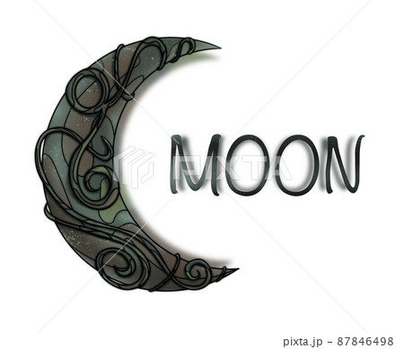 アンティークなお月さまのイラスト素材