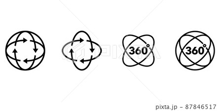 360度のバーチャルリアリティのアイコンセット 87846517