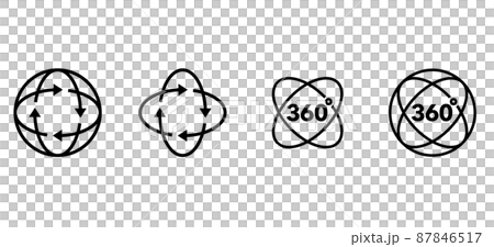 360度のバーチャルリアリティのアイコンセット 87846517