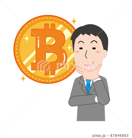 ビットコインが気になる男性 ビットコインが気になる男性 87846803