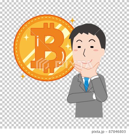 ビットコインが気になる男性 ビットコインが気になる男性 87846803