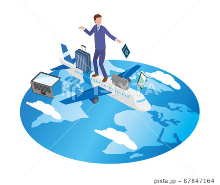 世界中に出張する会社員 世界中に出張する会社員 87847164