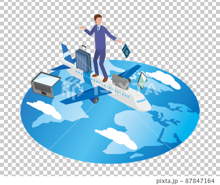 Office workers traveling all over the world 87847164