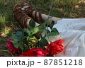 サンダルと薔薇と白いワンピース 87851218