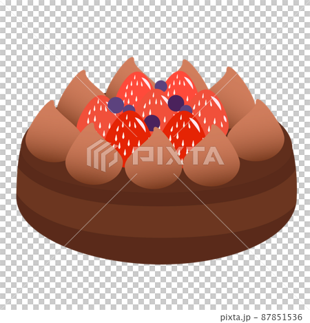 Strawberry chocolate whole cake illustration... - Stock Illustration ...