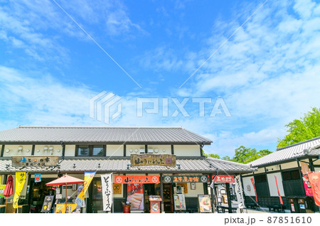 熊本城(桜の馬場 城彩苑新緑風景)「復興再建完了後」2021年(春)新緑風景 熊本城(桜の馬場 城彩苑新緑風景)「復興再建完了後」2021年(春)新緑風景 87851610