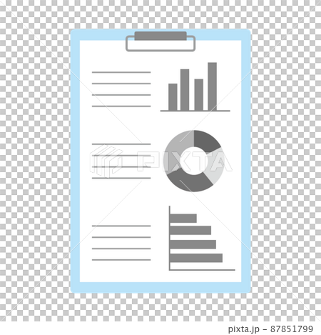 Simple and flat binder and graph illustration Simple and flat binder and graph illustration 87851799
