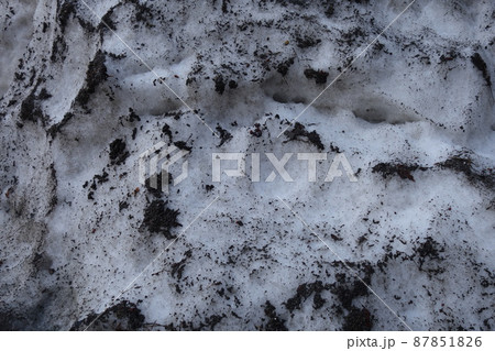 A close up of congested polluted snow 87851826