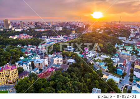 Aerial view of Old Kyiv in Ukraine Aerial view of Old Kyiv in Ukraine 87852701