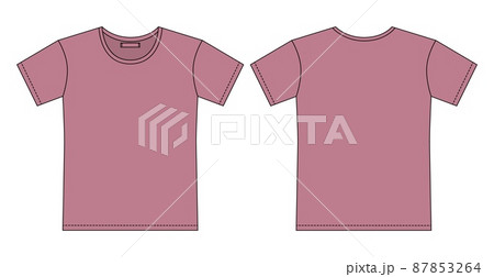 Apparel t-shirt CAD design. Blank t shirt outline sketch. 87853264