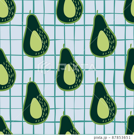 Doodle avocado seamless pattern. Hand drawn botanical backdrop. Doodle avocado seamless pattern. Hand drawn botanical backdrop. 87853651