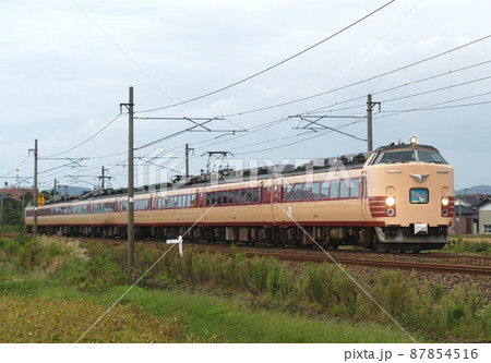 北陸本線　野々市－松任　JR西日本　485系　A06改編成（京都）　雷鳥 87854516