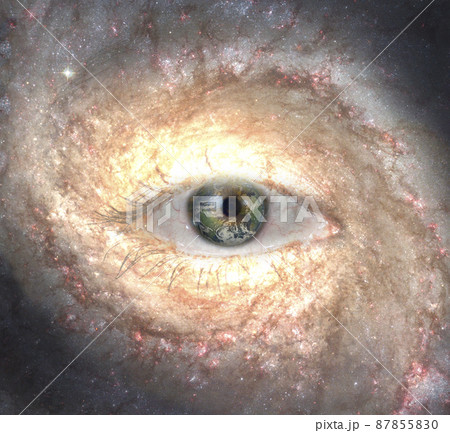 Galaxy Eye with Planet Earth 87855830