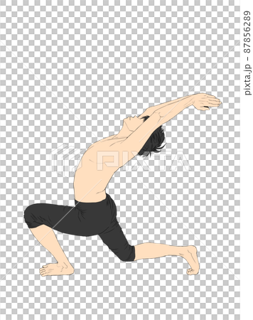 Illustration color of Anjanea asana (crescent... - Stock Illustration ...