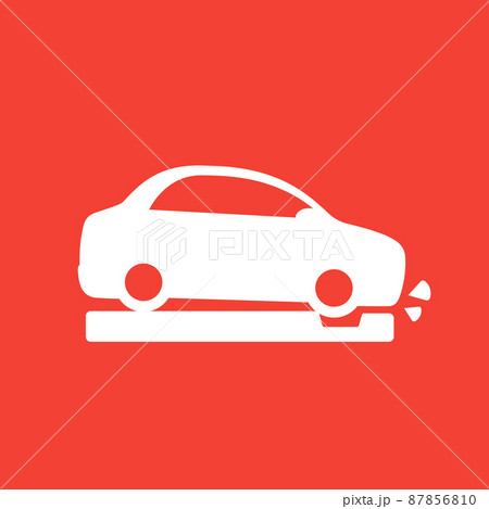 pothole and a car, vector icon 87856810