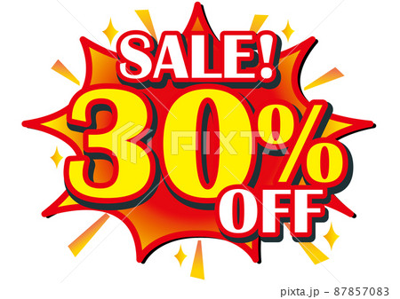 30%off,割引,値下げ,セール,チラシ,値札,30%,値引き,プライスカード,広告,値段 87857083