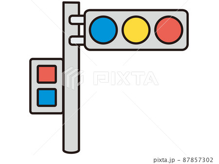 信号 信号機 交通 注意 赤信号 黄信号 青信号 緑信号 アイコン マーク デザイン 素材 シンプルのイラスト素材