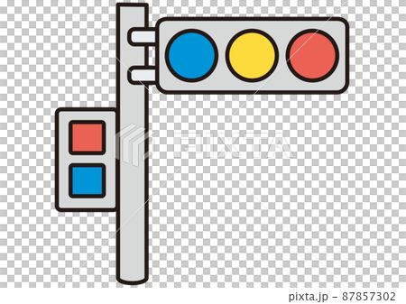 信号 信号機 交通 注意 赤信号 黄信号 青信号 緑信号 アイコン マーク デザイン 素材 シンプルのイラスト素材
