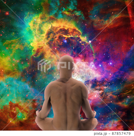 Meditation in endless colorful space Meditation in endless colorful space 87857479