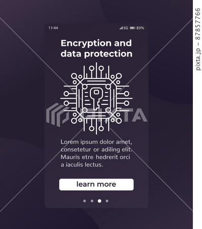 Encryption and data protection, banner design 87857766