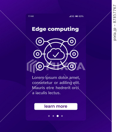 Edge computing mobile banner with line icon 87857767