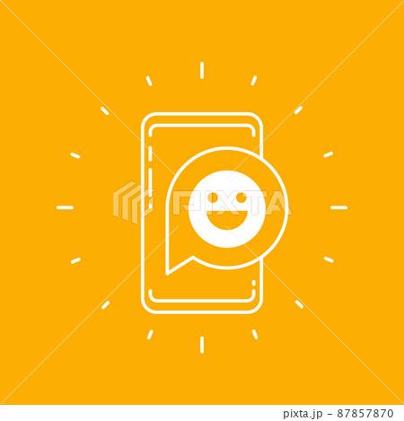 positive, good feedback icon with a phone 87857870