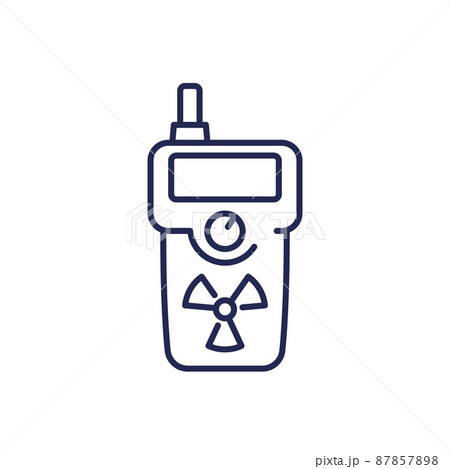 radiation detector line icon on white 87857898