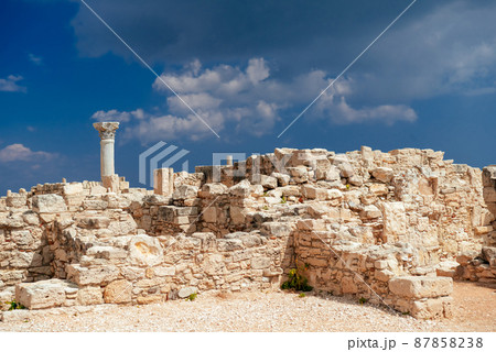 Ancient ruins of Kourion Agora at archaeological site. Limassol District, Cyprus 87858238