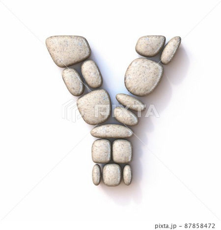 Pebble font Letter Y 3D Pebble font Letter Y 3D 87858472