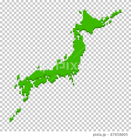 ドット絵風の日本地図 87858605