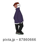 カジュアルファッションのツーブロック男性 ファッションイラスト カラー 87860666
